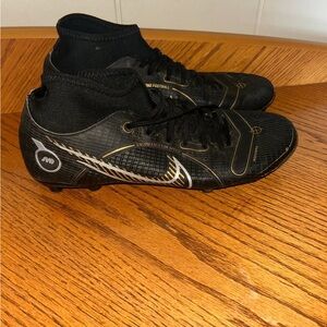 NIKE Mercurial Superfly 8 Academy MG Soccer Cleats Size 8 Black Gold